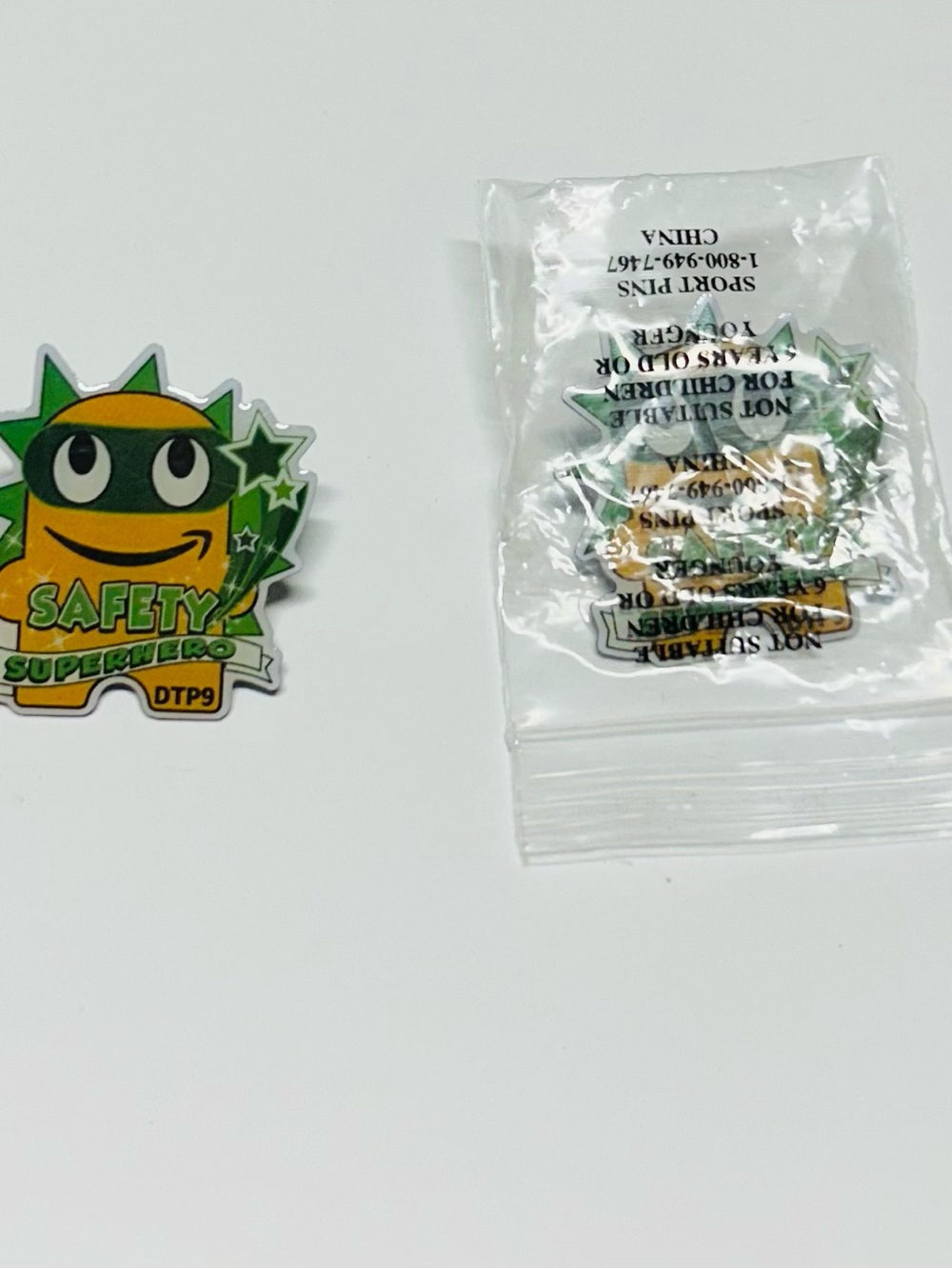 New Amazon Employee Peccy Pin ,Safety Superhero Green Decorative
